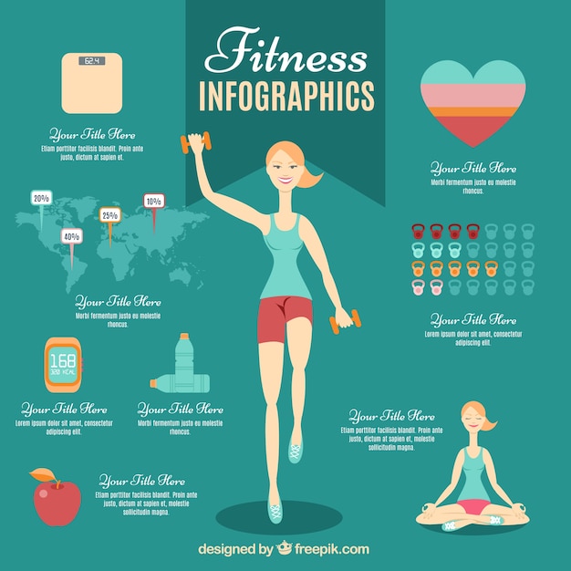 Bezpłatny wektor kobieta fitness infografika