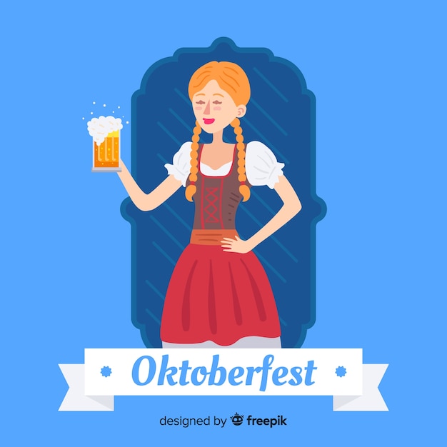 Bezpłatny wektor kobieta świętuje oktoberfest