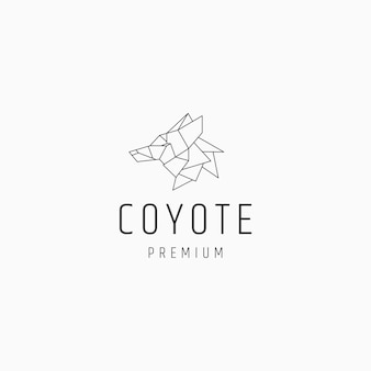Kojot głowa geometryczne logo wektor ikona szablon projektu