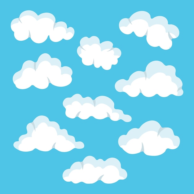 Bezpłatny wektor kolekcja chmur