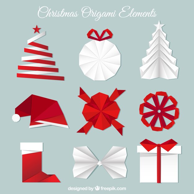 Kolekcja christmas elementów origami