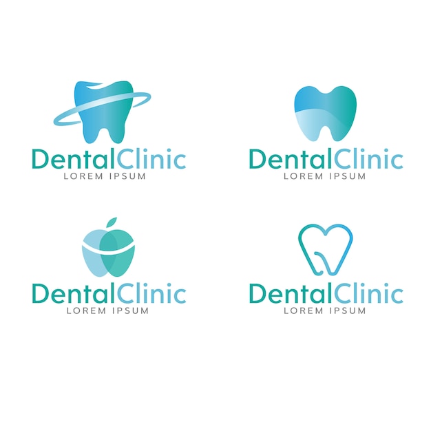 Bezpłatny wektor kolekcja dental logo
