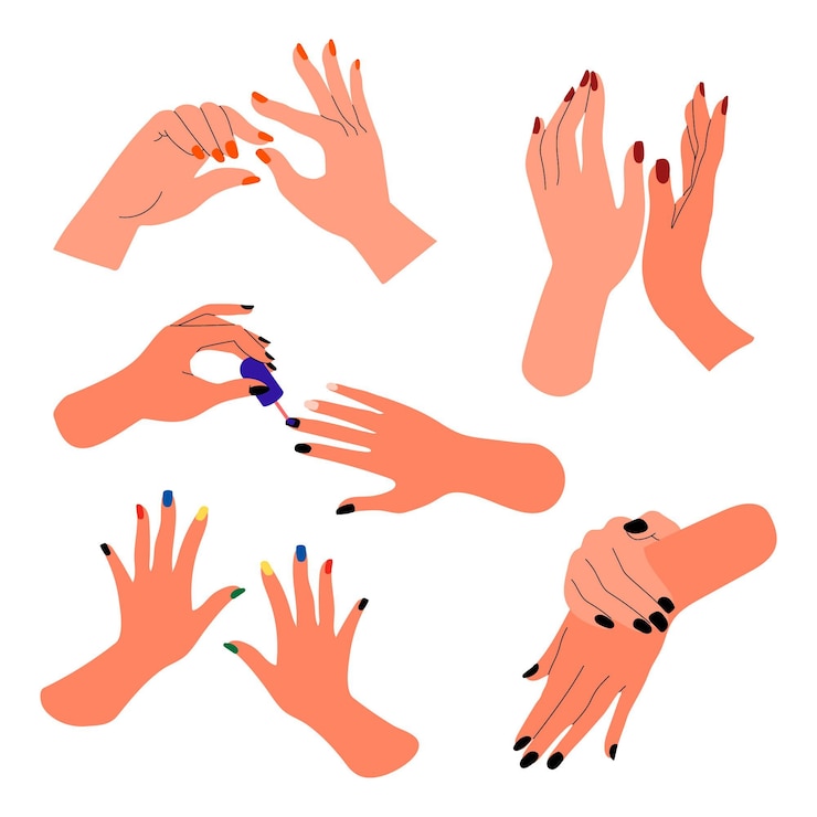 Bezpłatny plik Wektor kolekcja dłoni do manicure