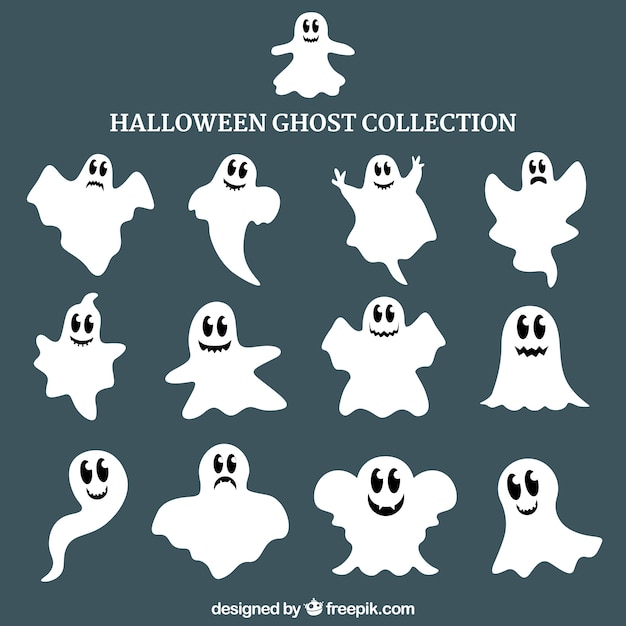 Bezpłatny wektor kolekcja duchów halloween