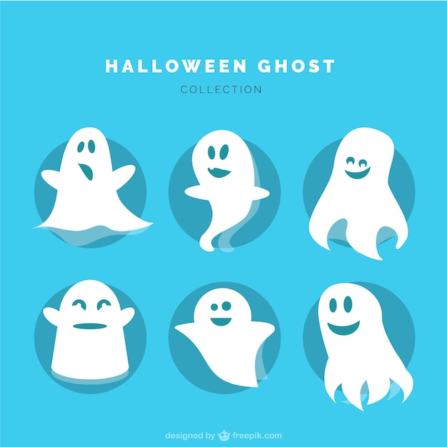Bezpłatny wektor kolekcja duchów na halloween