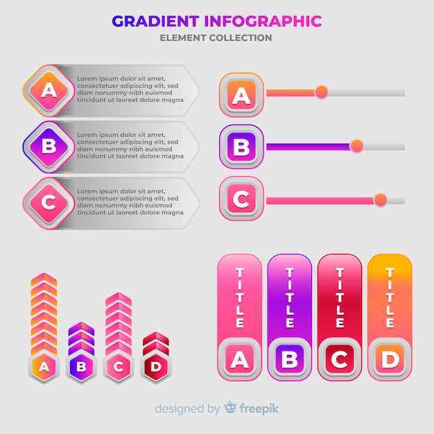 Kolekcja Element Gradientu Infographic