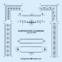 Bezpłatny wektor kolekcja elementów certyfikatu