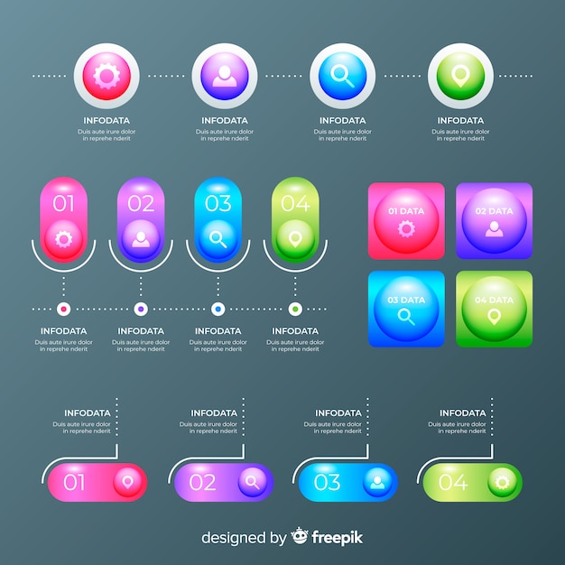 Bezpłatny wektor kolekcja elementów infografic