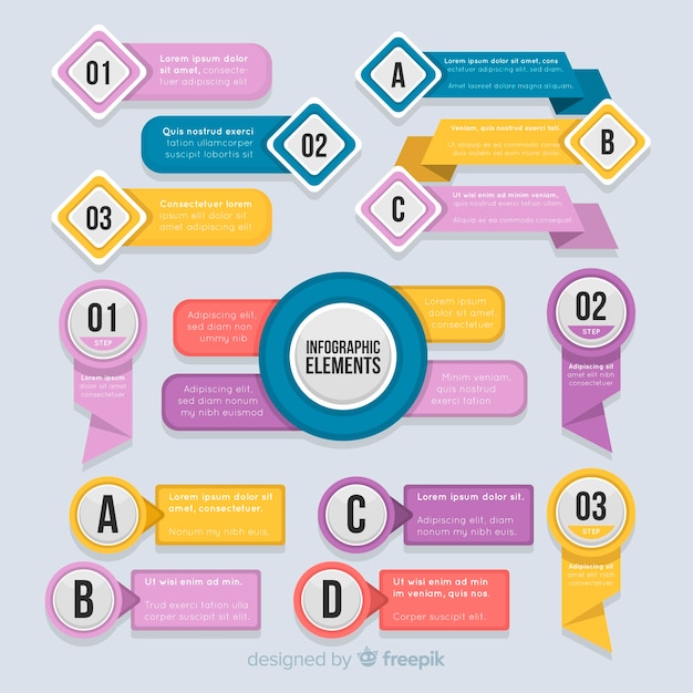 Kolekcja Elementów Infografika Płaska Konstrukcja