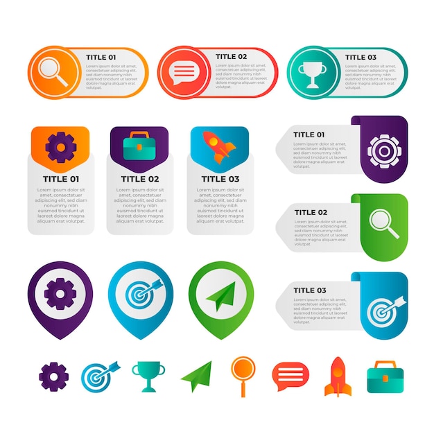 Kolekcja Elementów Infografiki Gradientu