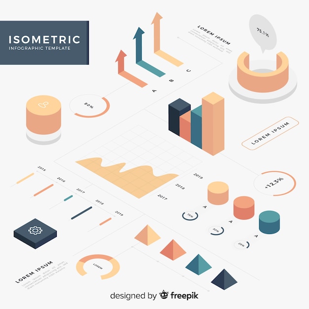 Kolekcja Elementów Infographic Izometryczny