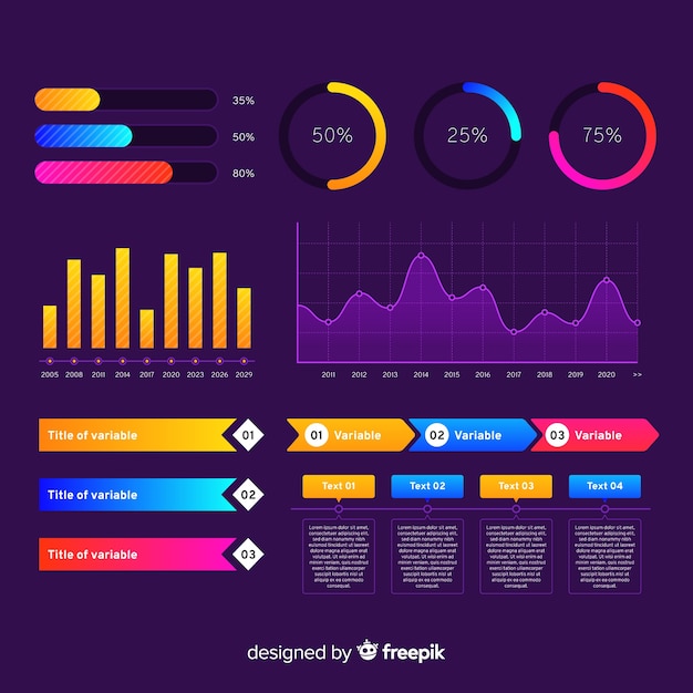 Bezpłatny wektor kolekcja elementów infographic