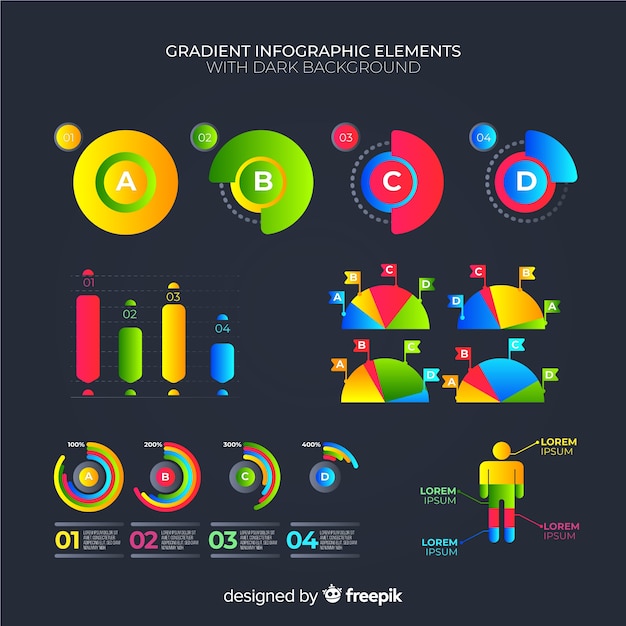 Bezpłatny wektor kolekcja elementów infographic