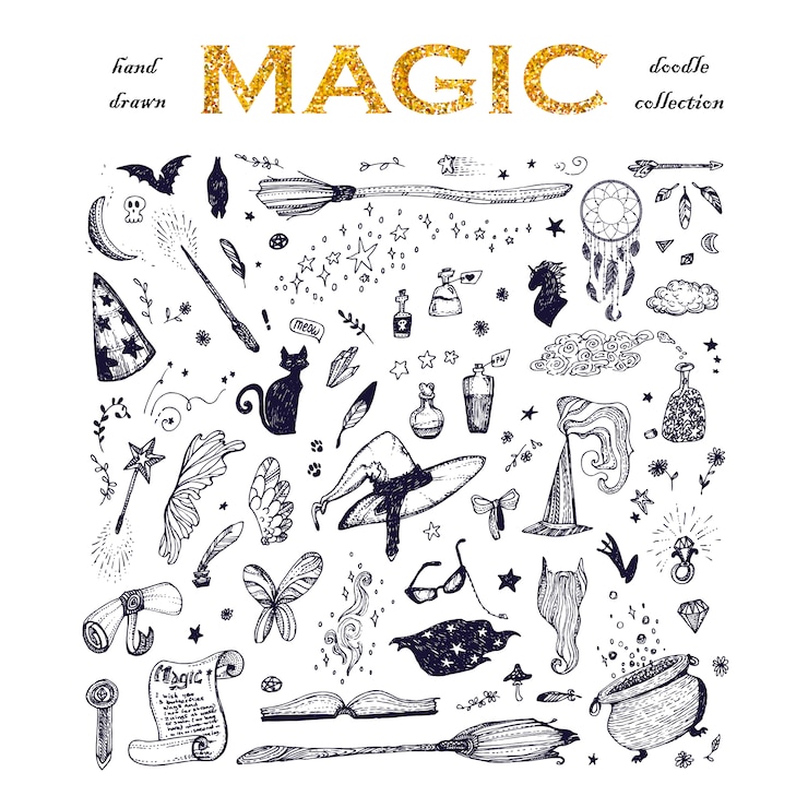 Bezpłatny plik Wektor kolekcja elementów magicznych