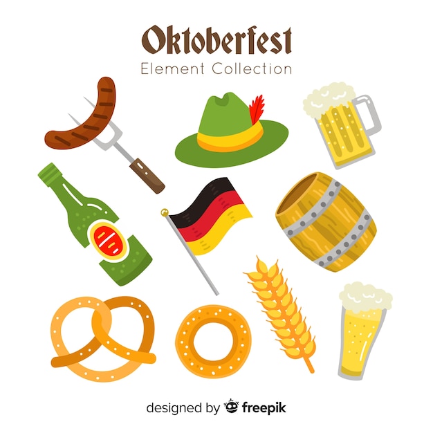 Bezpłatny wektor kolekcja elementów oktoberfest