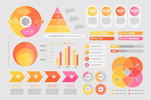 Kolekcja Elementów Płaskich Infographic