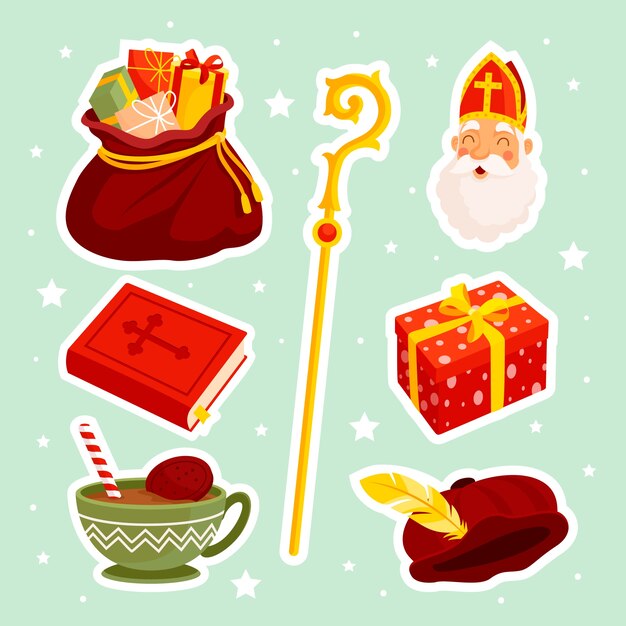 Kolekcja elementów płaskich na holenderskie święto sinterklaas
