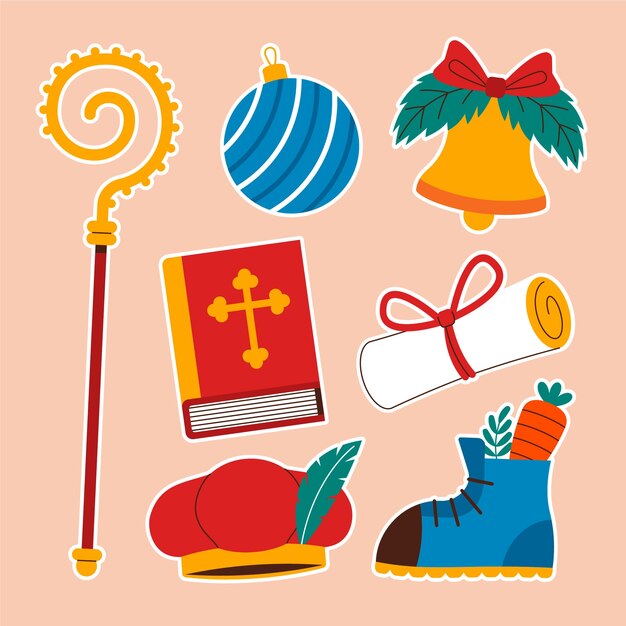 Kolekcja elementów płaskich sinterklaas