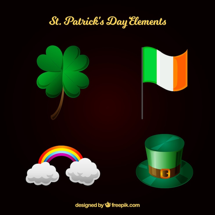 Bezpłatny plik Wektor kolekcja elementów st. patrick&#39;s day