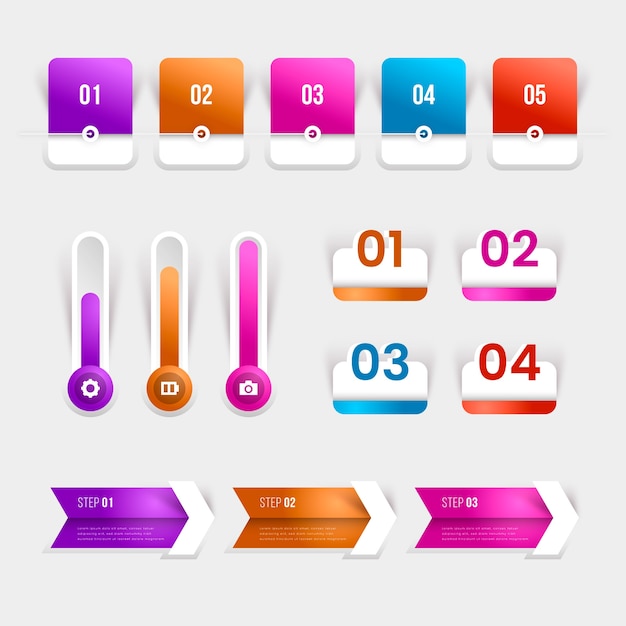 Kolekcja Elementu Gradientu Infographic