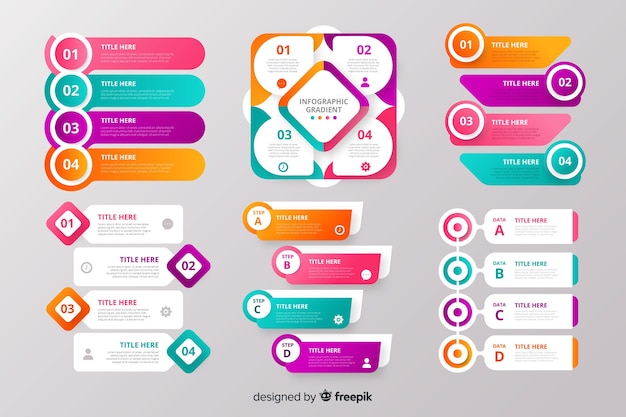 Kolekcja Elementu Gradientu Infographic