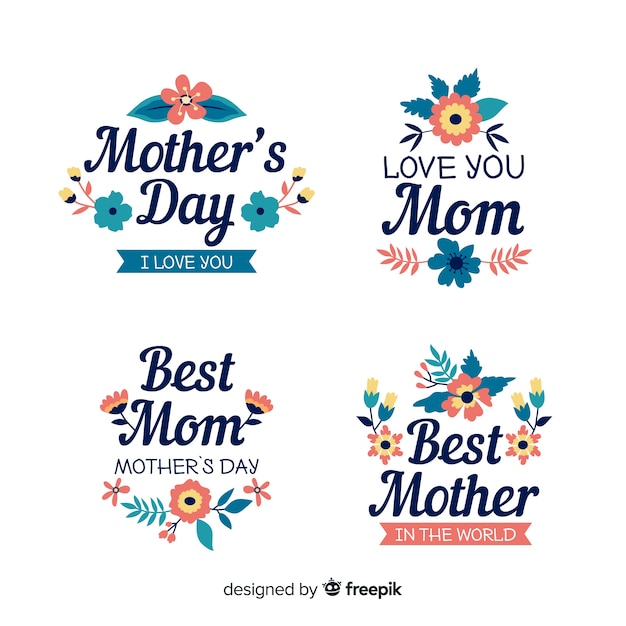 Kolekcja Etykiet Na Dzień Matki