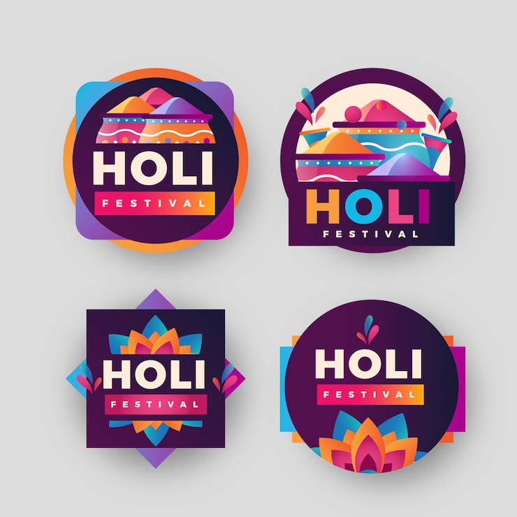 Bezpłatny plik Wektor kolekcja etykiet na obchody festiwalu holi