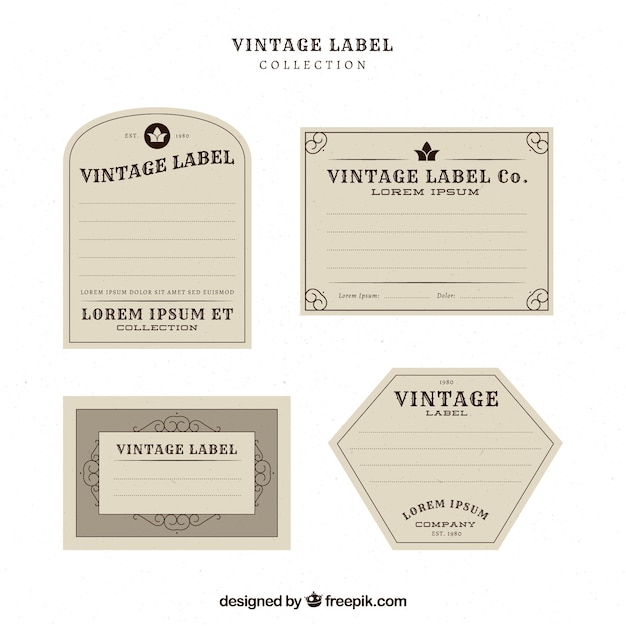 Bezpłatny wektor kolekcja etykiet w stylu vintage