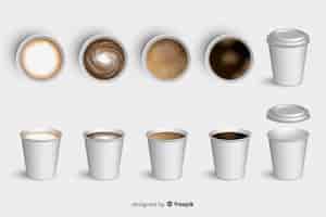 Bezpłatny wektor kolekcja filiżanek kawy