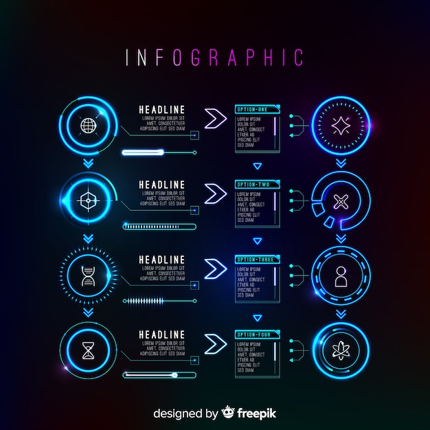 Kolekcja Futurystycznych Elementów Infographic