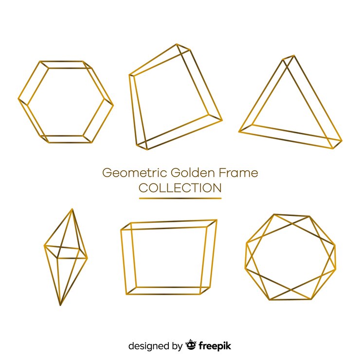 Bezpłatny plik Wektor kolekcja geometryczna złota ramka