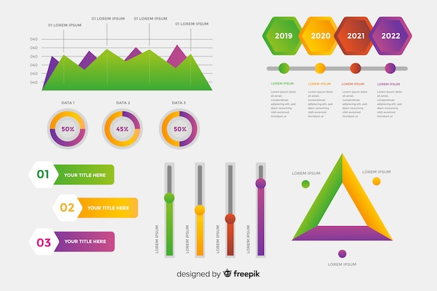 Kolekcja Gradientowych Elementów Infographic