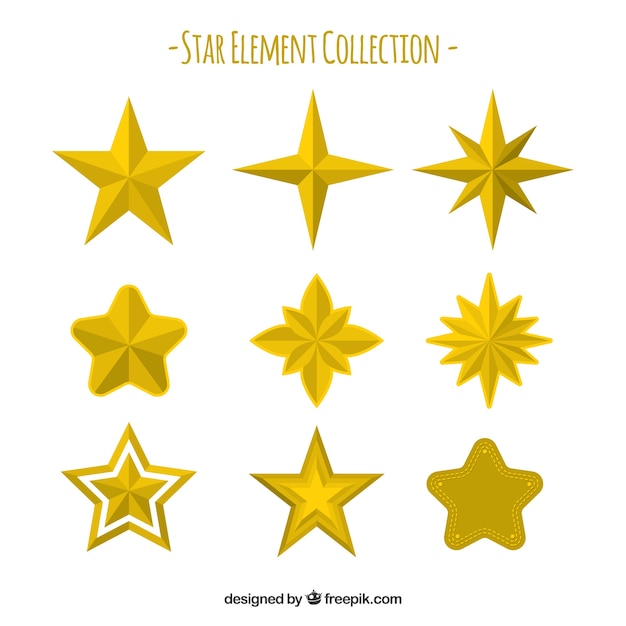 Bezpłatny wektor kolekcja gwiazd płaskich