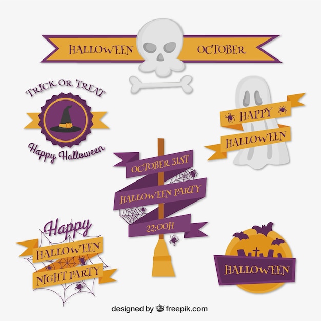 Kolekcja Halloween Odznaki Z Ozdobnymi Wstążkami