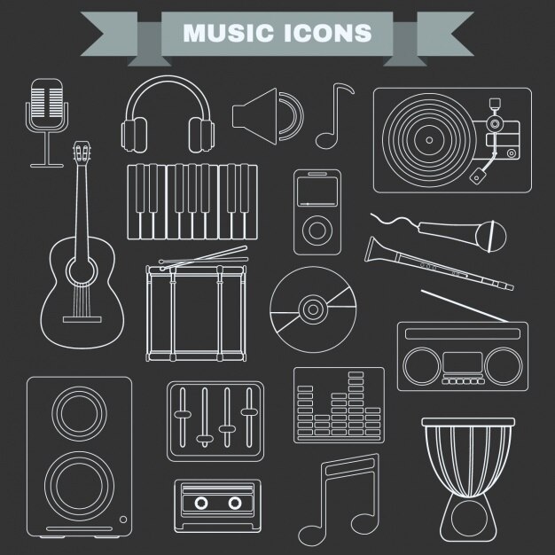 Kolekcja ikony muzyki