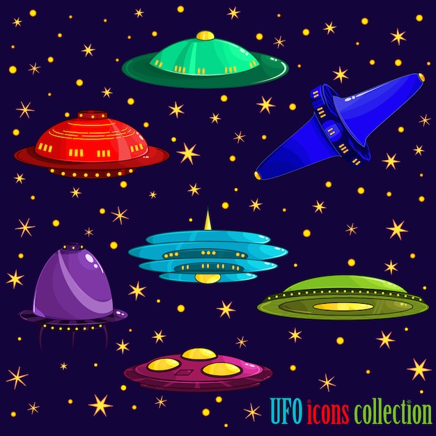 Bezpłatny wektor kolekcja ikony ufo