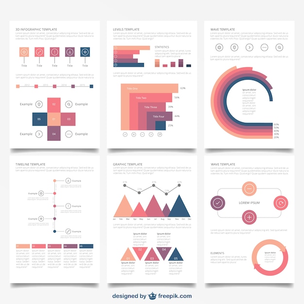 Bezpłatny wektor kolekcja infografika broszury