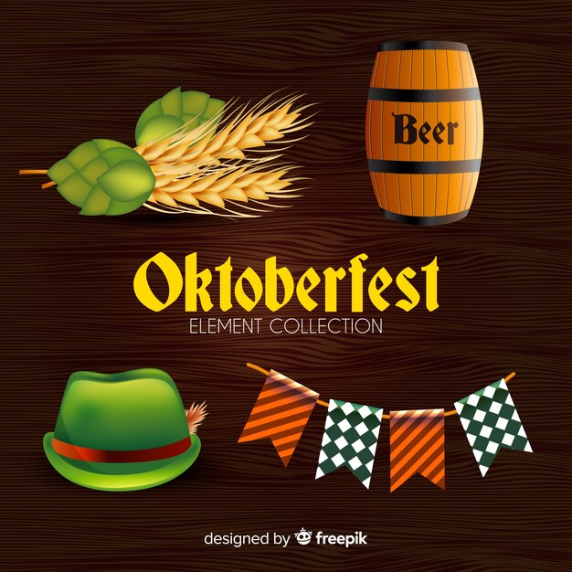 Kolekcja Klasycznych Elementów Oktoberfest Z Realistycznym Designem