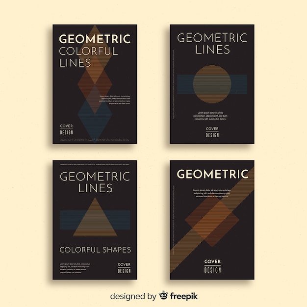 Kolekcja Kolorowe Okładki Geometryczne Linie