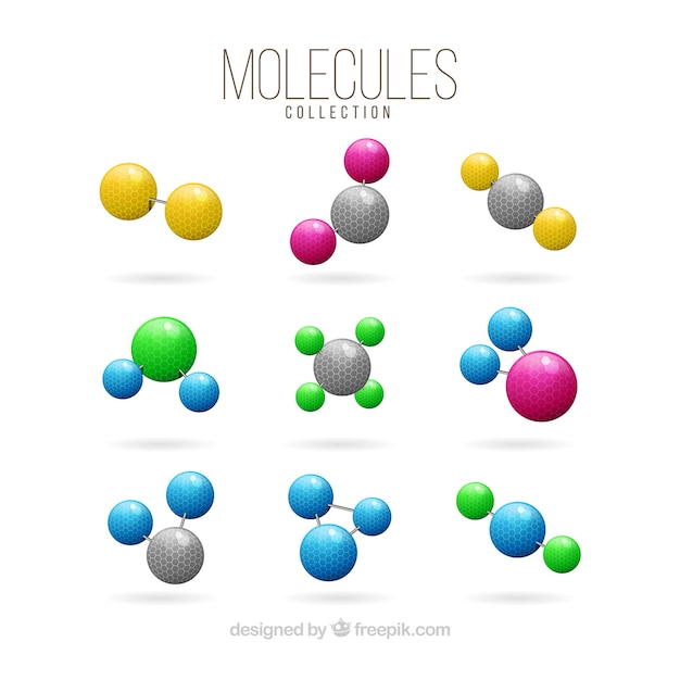 Kolekcja kolorowej cząsteczki