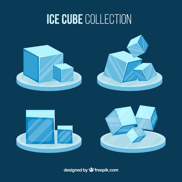 Bezpłatny wektor kolekcja kostek lodu