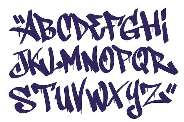 Kolekcja kreatywnych liter alfabetu graffiti