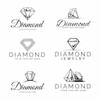 Bezpłatny wektor kolekcja logo diamentów