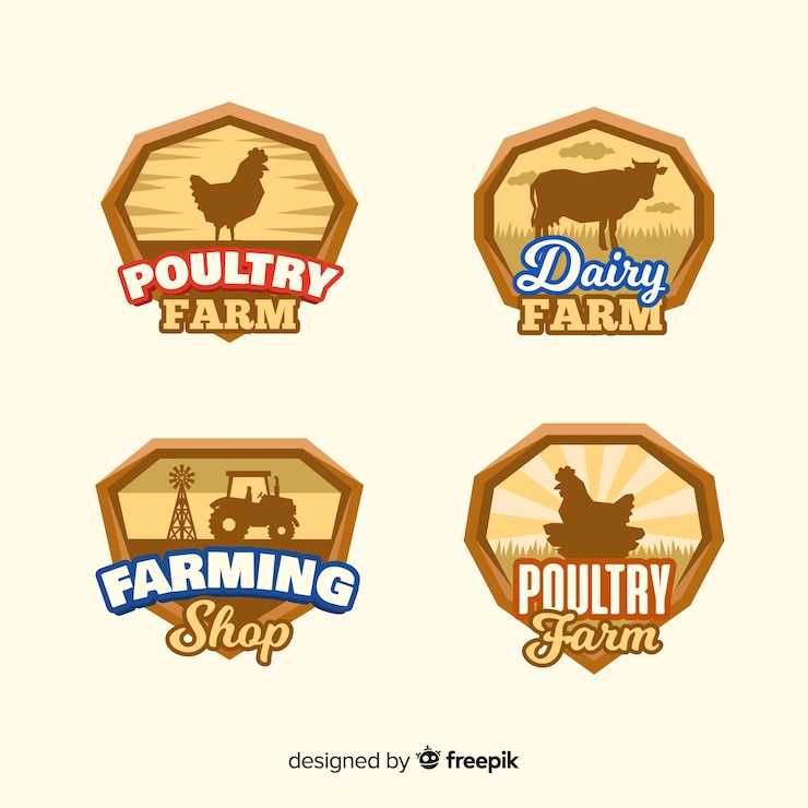 Bezpłatny plik Wektor kolekcja logo gospodarstwa płaskiego