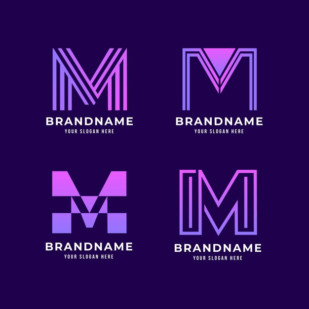 Kolekcja logo gradientu m