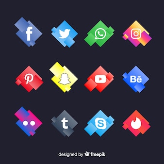 Kolekcja logo gradientu mediów społecznościowych