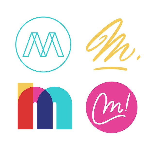 Kolekcja Logo M. Premium Wektorów