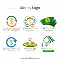 Bezpłatny wektor kolekcja logo pieniędzy dla firm
