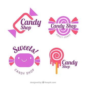 Kolekcja logo sklepu ze słodyczami dla firm