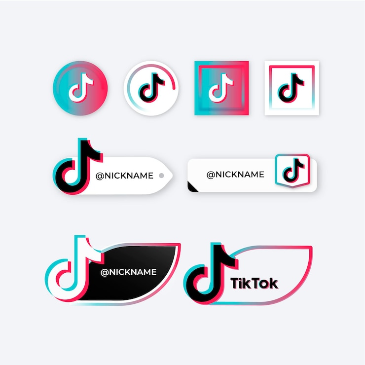 Bezpłatny plik Wektor kolekcja logo tiktok